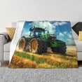 thumbnail image 1 of Balery Green Tractor Field Manta de Franela con Dibujo, Lujo Ultra Suave y Cálido, Antipelusa y Resistente a las Arrugas para Cama, Sofá, Camping -60"x50", 1 of 5