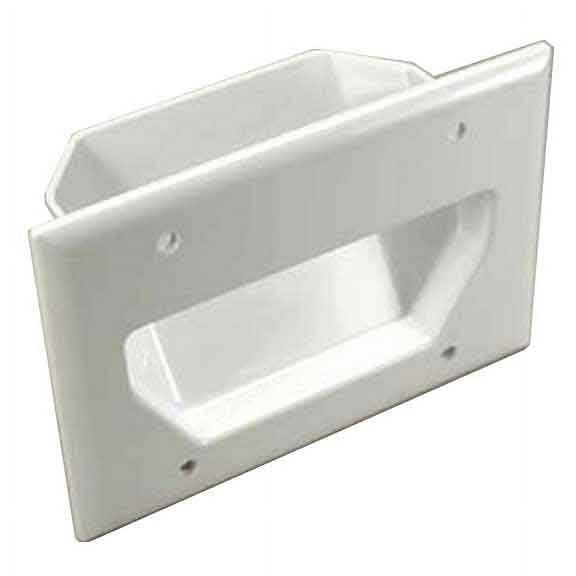 SF Cable 3-Gang Recessed Low Voltage Cable Plate - White