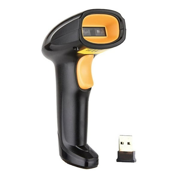 Barcode Scanner Handheld Laser Scanner 2.4ghz Adapter 48bit Cpu Label Scanning,1D cable,