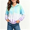 thumbnail image 6 of Girls Boys Zip Up Hoodies Sweatshirt Casual Full Zip Up Printed Long Sleeve Warm Uniform Jacket Fall Winter Fashion Coat with Pockets Light Blue 7-8 Years, 6 of 6