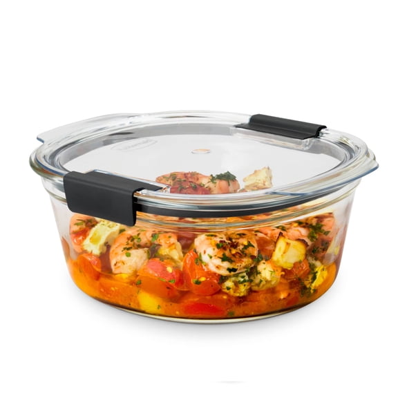 Rubbermaid Brilliance Glass 6.2-Cup Round Food Storage Container