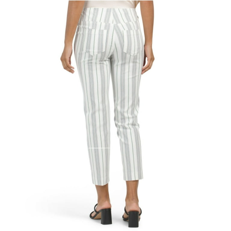 ZAC & RACHEL Women's High Rise Slim Fit Striped Cropped Pants
