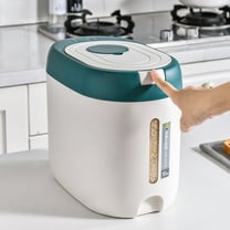 Polypropylene Airtight Rice Dispenser, Gray Green Red, 12.12x10.43x7.68in, Large Capacity Storage Container with Lid, for Cereal Grain Pet Food