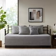 thumbnail image 6 of Izzovium 6-Piece Grey Reversible Plaid Daybed Cover Set, Twin Size with 15-inch Drop Bedskirt and Pillows, 6 of 21