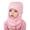 Pink, variant on Baby Knit Hooded Balaclava Winter Warm Infant Hat and Neck Warmer Integrated Cover for Toddlers Cold Weather
