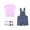 A Purple, variant on Bovxnpu Toddler Kids Boys Girls Unisex Solid T Shirt Denim Overalls Socks Short Sleeve Outfit Set