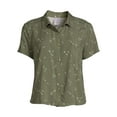 thumbnail image 5 of No Boundaries Juniors’ Button-Front Shirt with Short Sleeves, 5 of 5
