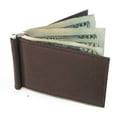 thumbnail image 3 of Black Genuine Cowhide Leather Men's Bifold Money Clip Minimalist Plain Wallet, 3 of 9