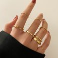 thumbnail image 3 of Anillo de unión negro, personalidad creativa, combinación simple apilada, conjunto de anillos de 7 piezas, combinación de moda, 3 of 6