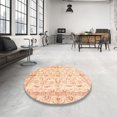 thumbnail image 3 of Ahgly Company Indoor Round Abstract Khaki Gold Oriental Area Rugs, 6' Round, 3 of 6