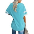 thumbnail image 3 of XCHQRTI Shoulder Drop Shirt for Women Oversized Tshirt V Neck Casual Solid Loose Fit Short Sleeve Top, 3 of 3