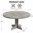 thumbnail image 2 of 1 Table à Manger Ronde en Planches de Bois avec Pieds Courbés, 2 of 9