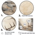 thumbnail image 3 of Designart "Beige Minimalist Deer Portrait I" Animals Deer Floater Framed Canvas Prints, 3 of 5