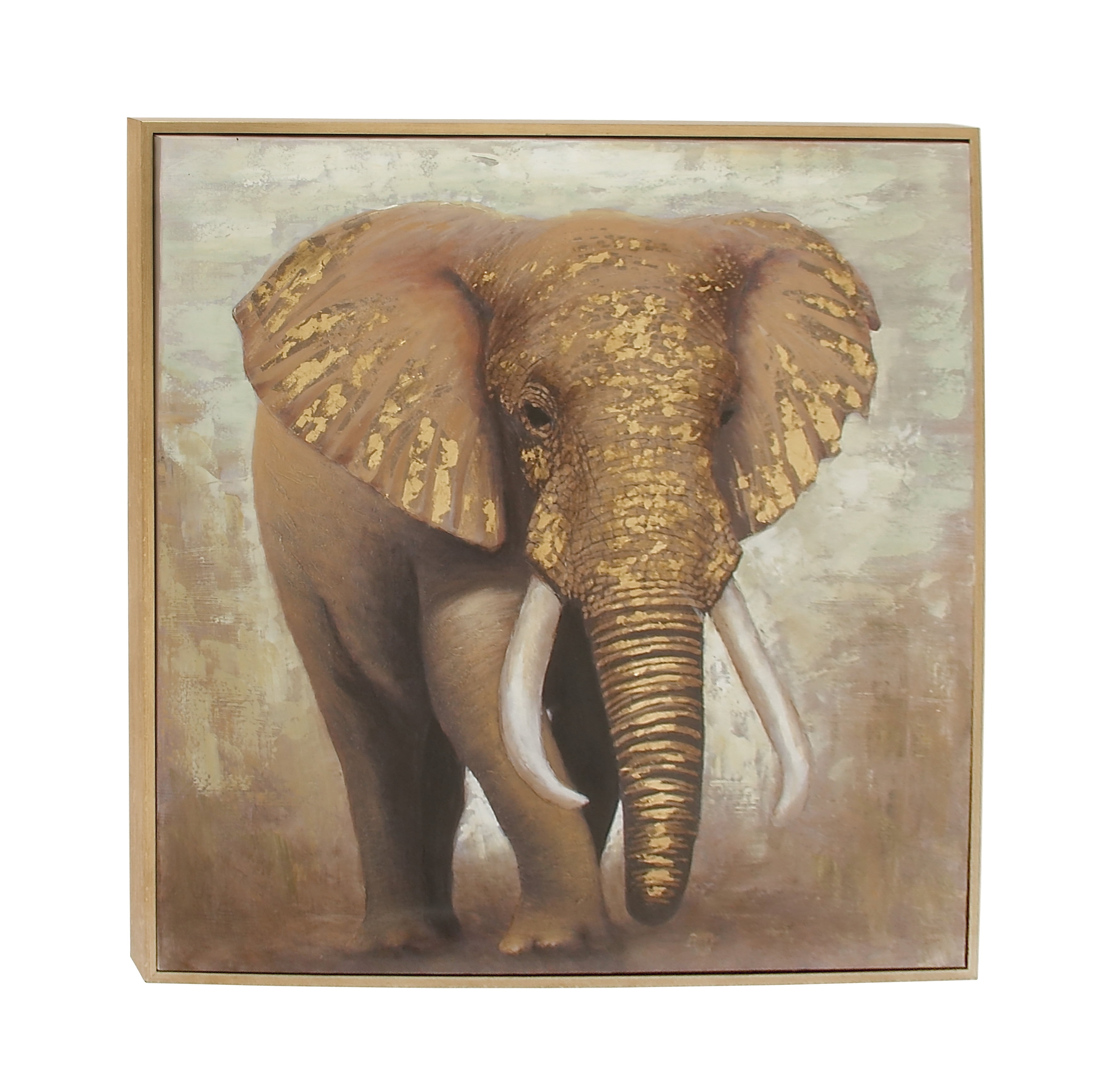 DecMode Indoor Brown Canvas Traditional Animals Wall Art
