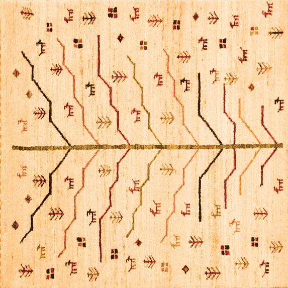 Ahgly Company Indoor Square Solid Orange Modern Area Rugs, 6' Square