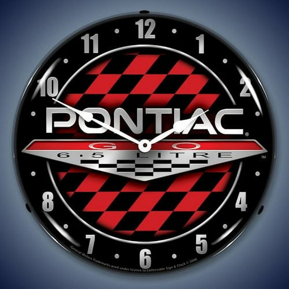 Pontiac GTO 6.5 Litre Logo Lighted Clock