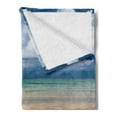 thumbnail image 2 of Driftwood Soft Flannel Fleece Throw Blanket, Sea Theme Driftwood on the Sandy Beach and Cloudy Sky Digital Style Print, Cozy Plush for Indoor and Outdoor Use, 70" x 90", Sand Brown Blue, by Ambesonne, 2 of 5