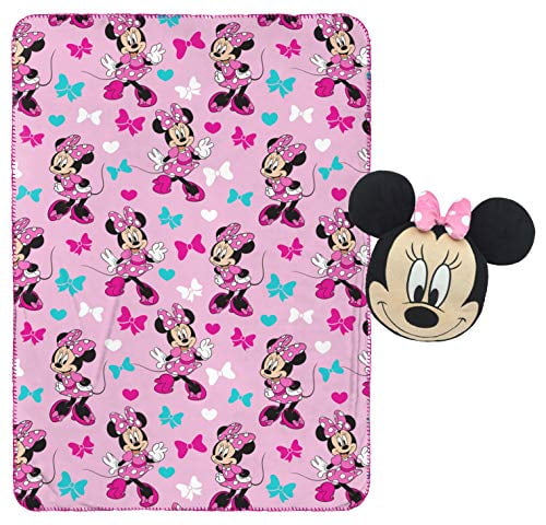 The Northwest Company Minnie Mouse Throw Blanket 40x50 and Character Pillow