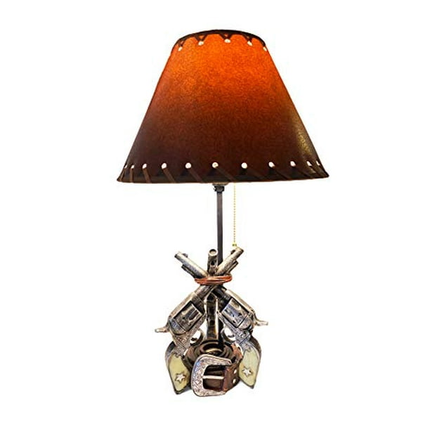Urbalabs Three Six Shooter Pistol 20 Inch Western End Table Standing Lamp Farmhouse Nightstands Living Room Tables Lamps For Bedrooms Office Only Com Urbalabs Three Six Shooter Pistol 20, End Tables With Lamps