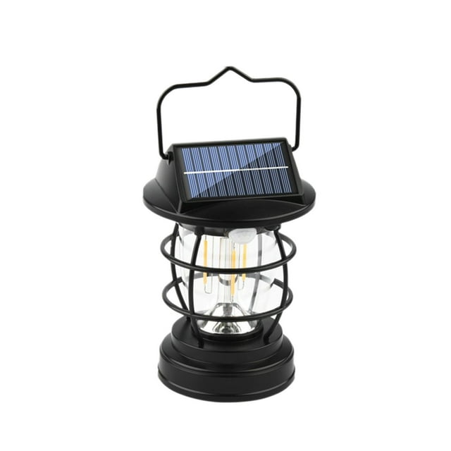 Solar Hanging Lantern with Induction Light, Rainproof Design, and Vintage Style For Garden, Balcony, or Camping USB or Solar Charging, Automatic Operation