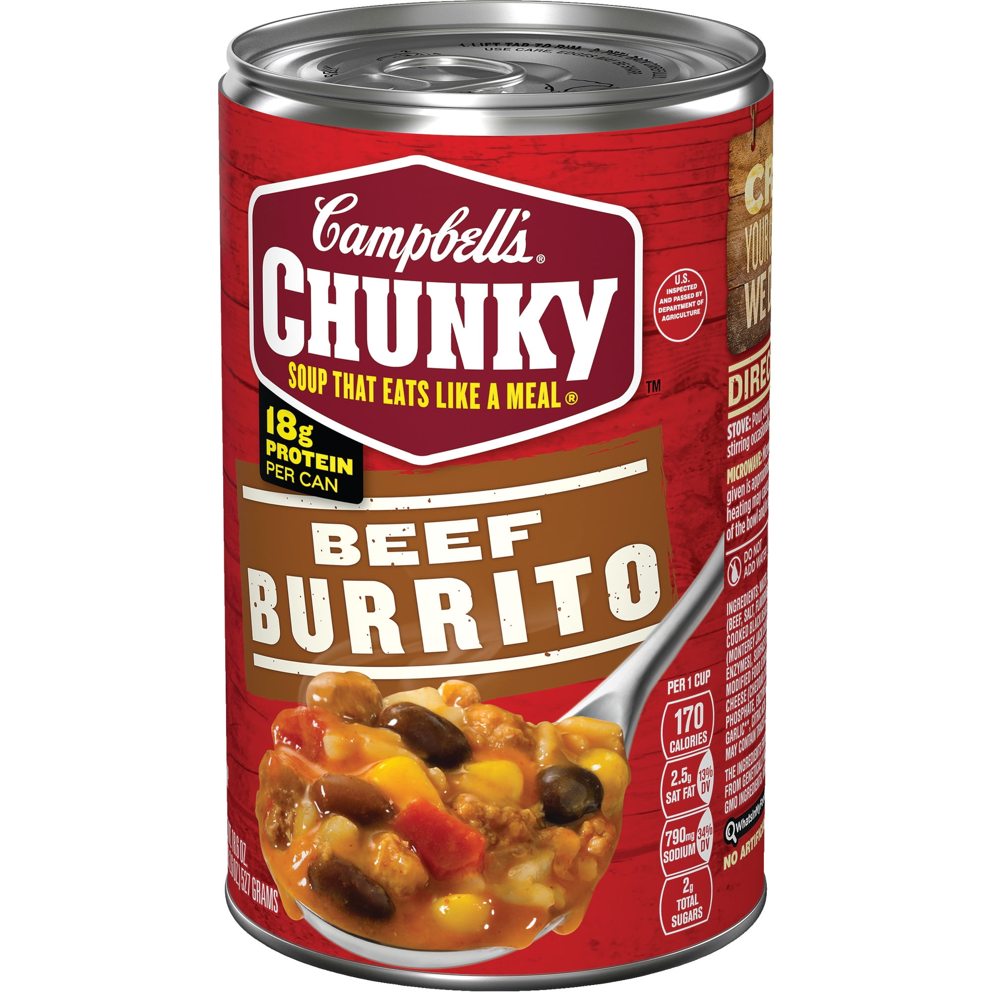 Campbell's Chunky Soup, Beef Burrito Soup, 18.6 Ounce Can
