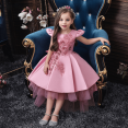 thumbnail image 3 of XBASW Kids Toddler Girls Long Trailing Princess Dresses Flower Girl Tulle Dress Tutu Ball Party Gowns for Baby 3-12T, 3 of 9