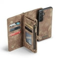 thumbnail image 2 of Case for Samsung Galaxy A25 5G Wallet Cover Trifold with Detachable Card Holder Strong Magnetic TPU PC Handmade Leather Zipper, 2 of 5