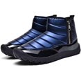 thumbnail image 3 of Men Snow Boots Low Top Non-slip Waterproof Zipper Winter Boots with Faux Fur Lined Warm Men Boots, 3 of 14
