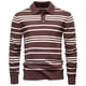 thumbnail image 1 of Ceisia Men's Fall/Winter Gift Casual Striped Knitted Fabric Turndown Collar/Lapel Long Sleeve Sweater - Comfortable Daily Out door Wear, 1 of 8