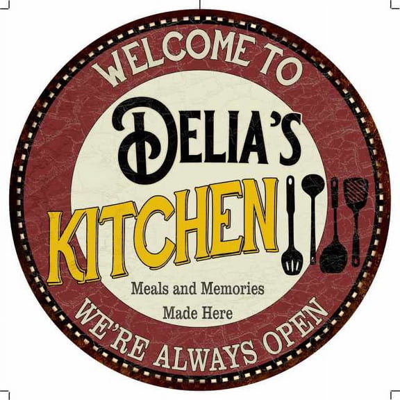 Delia's Kitchen 14" Round Metal Sign Bar Game Room Wall Decor 100140040464