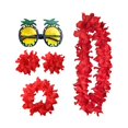 thumbnail image 4 of Conjunto de Traje hawaiano Tropical Hugo para mujer vestido elegante rojo, 4 of 10