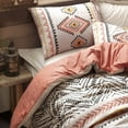 thumbnail image 2 of SUSSEXHOME Aztec Orange Cotton Duvet Cover Set, Full Size Duvet Cover, 1 Duvet Cover, 1 Fitted Sheet and 2 Pillowcases, Iron Safe, Hypoallergenic, Breathable , Machine Washable, 2 of 7