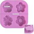 thumbnail image 4 of Flower Shape Silicone Mold, 2 Pack 4 Cavity Non-stick Food Grade Silicone Mold DIY for Chocolate, Candy, Handmade Soap and Bath Balls, 4 of 5