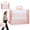Pink, variant on Plastic Expanding File Folder with Handle and Snap Closure Portable Transparent Envelope Document Folder Large Waterproof File Wallet Organizer Box for Letter Office Home