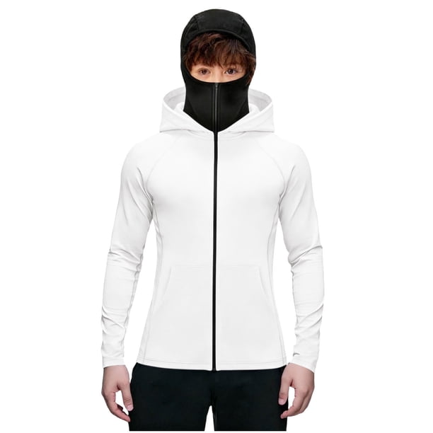 Chaqueta deportiva de invierno para niños, de color liso, de manga larga, con capucha, informal, con cremallera y bolsillos, de poliéster.
