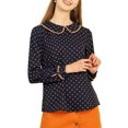 thumbnail image 6 of Allegra K Women's Cute Ruffle Peter Pan Collar Long Sleeve Sweet Blouse Tops, 6 of 7