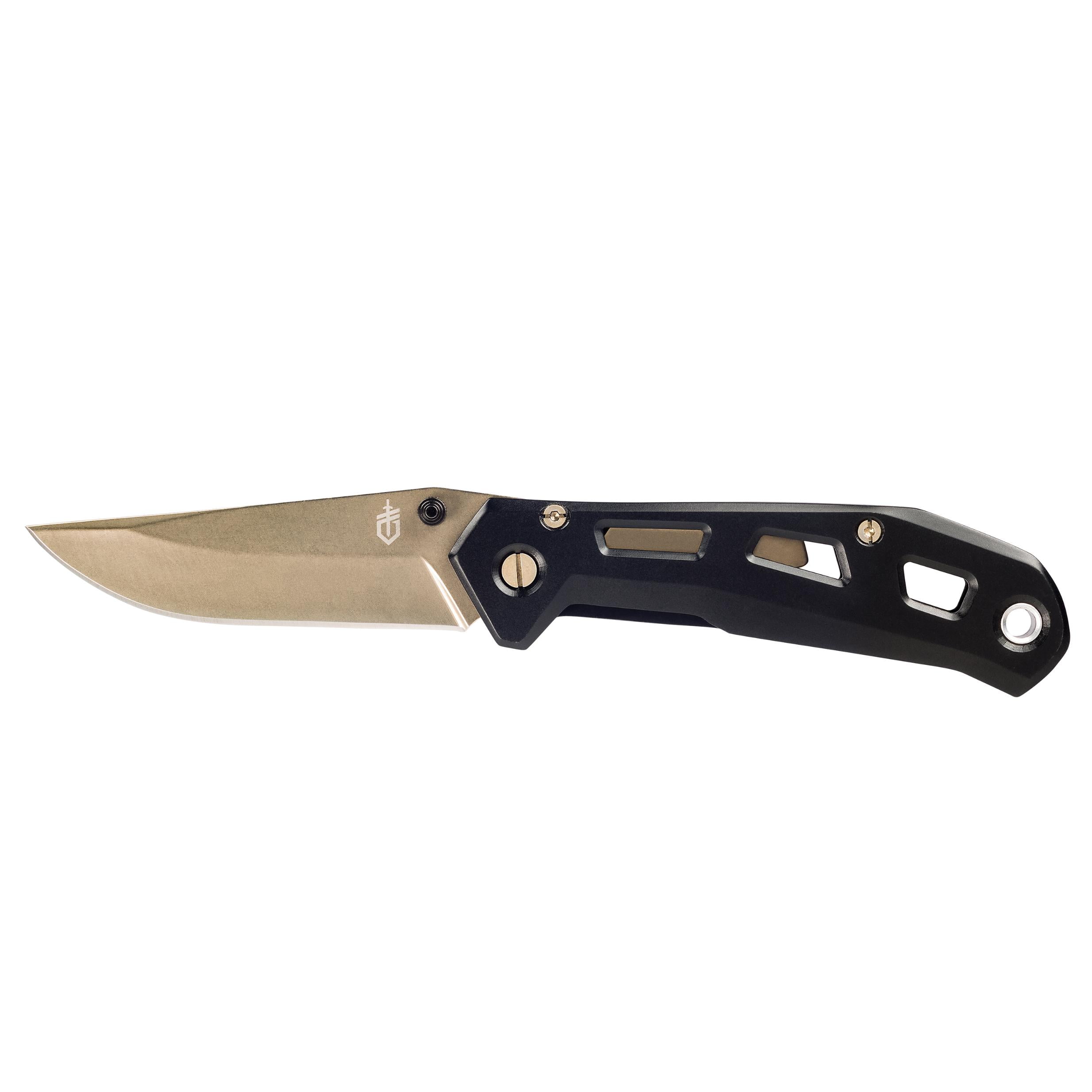 Gerber Clip Folding Knife, 2.8 in L 5Cr13 Stainless Steel Fine Edge Drop Point Blade, Stainless