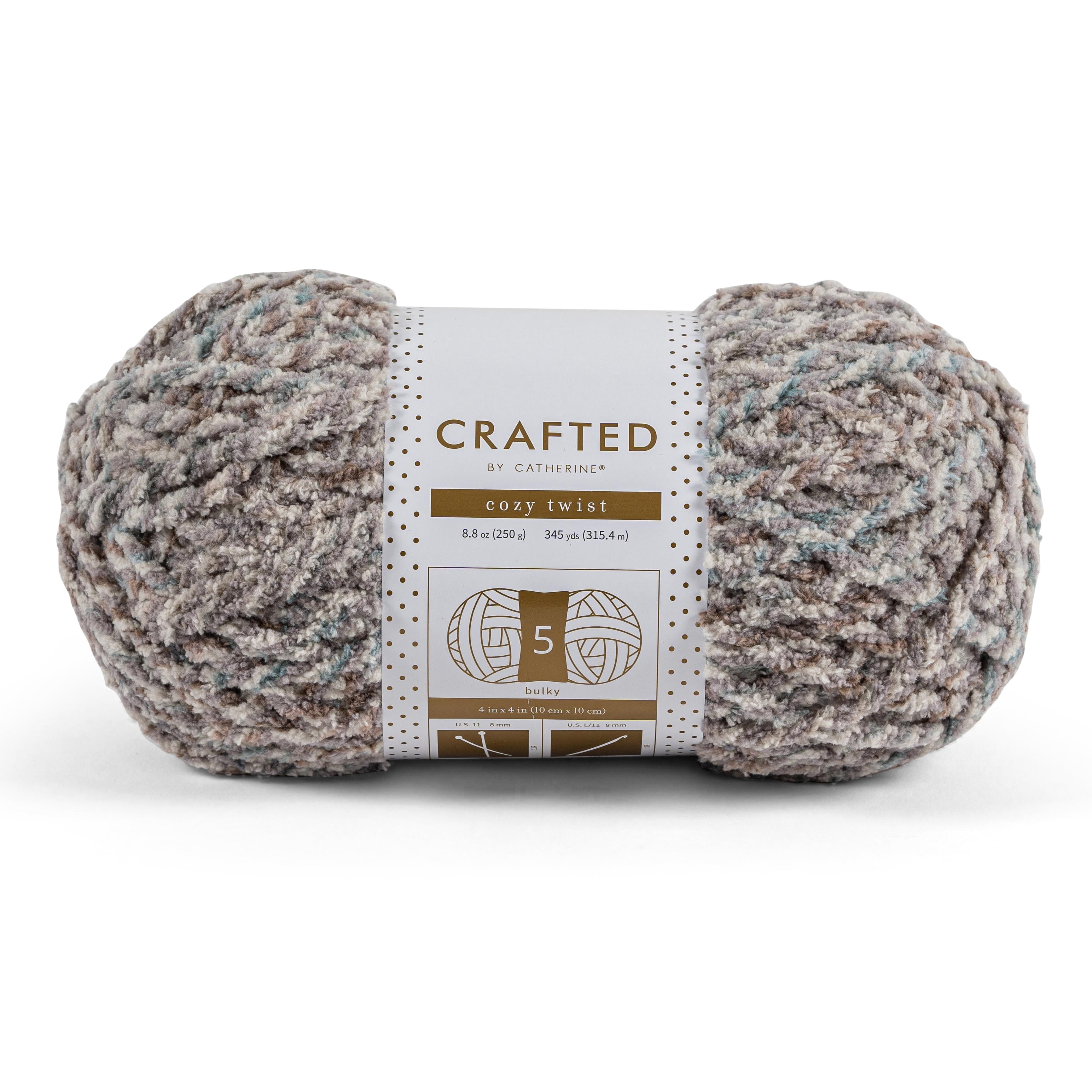 Crafted by Catherine Grey Multi Cozy Twist Bulky Yarn, 345 yards, 8.8&nbsp;oz/250g (2 Pack)