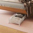 thumbnail image 3 of 2 Pcs Under Bed Storage with Wheels, Foldable Underbed Storage, Organizer, Living Room Bedroom Under Sofa Storage Container, Underbed Storage for Clothes Shoes Blankets, White, S, 3 of 5