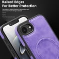 thumbnail image 5 of Allytechgroup Luxury Case for iPhone 16e with Hidden Kickstand, [Compatible with MagSafe], Premium PU Leather + Soft TPU Inner Shockproof Anti-Fall Protective Slim Fashion Case, Purple, 5 of 8