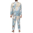 thumbnail image 5 of Kll Animals Travel World Map Sleepwear Mens Flannel Pajamas,Long Cotton Pj Set, 5 of 9