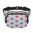 thumbnail image 1 of Fotbe Cute Red Crabs With Nautical Cangurera Cuadrada con Estampado de Doble Capa, Bolsa de Cintura Ajustable Mini para Hombres y Mujeres, 1 of 9