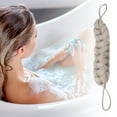 thumbnail image 2 of Unique Bargains 1 Pc Bath Shower Loofah Sponge Body Puffs for Bathroom Shower 11.42"x2.20"x1.97" Khaki, 2 of 6