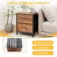 thumbnail image 5 of Compact Nightstand with 2 Removable Fabric Drawers, Adjustable Feet for Stability, Multi-Purpose Bedside End Table, Wood grain, 5 of 7