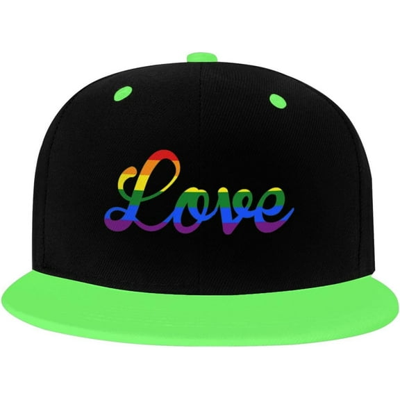 Love Gay Pride LGBT Trucker Hat Baseball Cap Women Cowboy Hat Men Dad Hat Adjustable Snapback Hat White