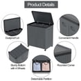 thumbnail image 3 of Minekkyes 120 L Plastic Divided Laundry Hamper with Removable Bags, 2-Section Dirty Clothes Laundry Basket with Wheels, Collapsible Lidded Laundry Organizer, Gray, 3 of 7