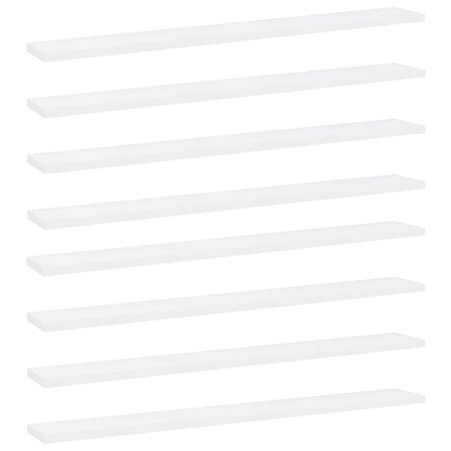vidaXL Bookshelf Boards 8 pcs White 80x10x1.5 cm Engineered Wood