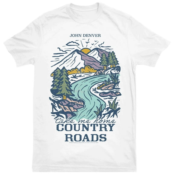 John Denver Country Road Men's Short-Sleeve Graphic T-Shirt, Sizes S-XL