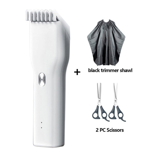 Cortadora de cabello eléctrica USB Cabeza de cerámica de dos velocidades Adultos Niños Herramienta de corte de cabello Kit de cortadora de cabello blanco Guardurnaity EL4510-03B