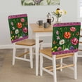 thumbnail image 5 of Spring Flowers Chair Covers Set of 8 Daisy Wildflowers Butterfly Pink Border Green Chair Back Covers Stretch Removable Washable Slipcovers Protector for Dining Room Kitchen Party Decor, 5 of 9